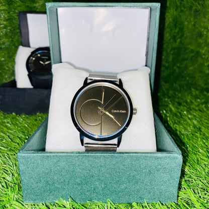 CK Stainless Steel Mesh Strap Black (with BOX + FREE Gift)